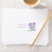 紫色の花結婚の返信住所 シール (インサイチュ)