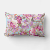 紫色の花腰枕 ランバークッション (正面)