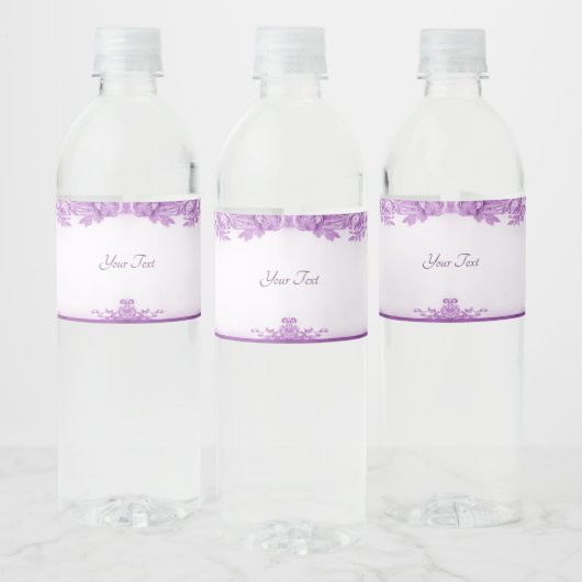 紫色の花花花水瓶ラベル ペットボトルラベル (ボトル)