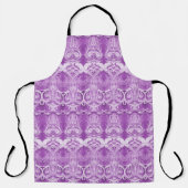 紫色の花花花盛りのエプロン エプロン (正面)