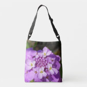 紫色の花芽写真 クロスボディバッグ (裏面)