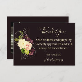 紫色の花葬儀フォトサンキューカード ノートカード