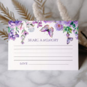 紫色の花葬儀共有メモリカード 出欠カード