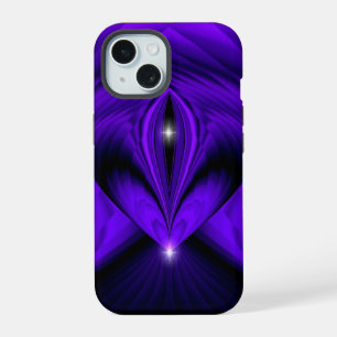 紫色の花虹の夢2つ星 iPhone 15ケース