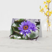 紫色の花誕生日フレームカード7 x 5 カード (黄色い花)