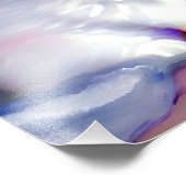 紫色の花首付き白絵画猫 フォトプリント (角)