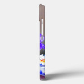 紫色の花首付き白絵画猫 Case-Mate iPhoneケース (裏面 / 左)