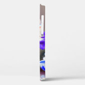 紫色の花首付き白絵画猫 Case-Mate iPhoneケース (裏面 / 左)