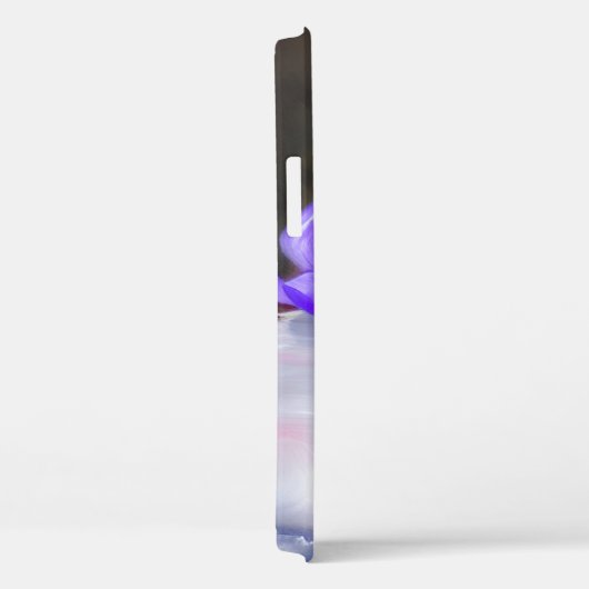 紫色の花首付き白絵画猫 Case-Mate iPhoneケース (裏面 / 右)