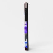 紫色の花首付き白絵画猫 Case-Mate iPhoneケース (裏面/左)