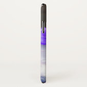 紫色の花首付き白絵画猫 Case-Mate iPhoneケース (裏面/右)