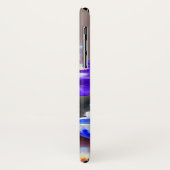 紫色の花首付き白絵画猫 Case-Mate iPhoneケース (裏面/左)