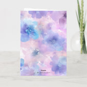 紫色の花60誕生日挨拶 カード (裏面)