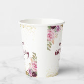 紫色の花60th誕生日パーティー 紙コップ (左)