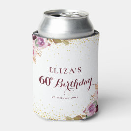 紫色の花60th誕生日パーティー 缶クーラー