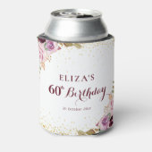 紫色の花60th誕生日パーティー 缶クーラー (缶裏面)