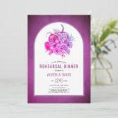 紫色の花、かぼちゃのリハ結婚ーサルディナー 招待状 (スタンド正面)