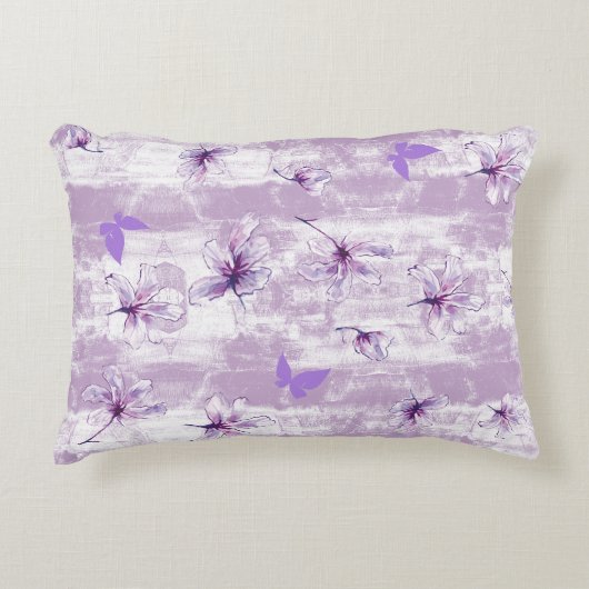 紫色の花 アクセントクッション (正面)