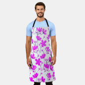 紫色の花 エプロン (着用した状態)