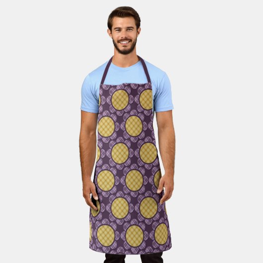 紫色の花 エプロン (着用した状態)