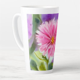 紫色の花 カフェラテマグ