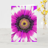 紫色の花 カード (黄色い花)