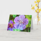 紫色の花 カード (黄色い花)
