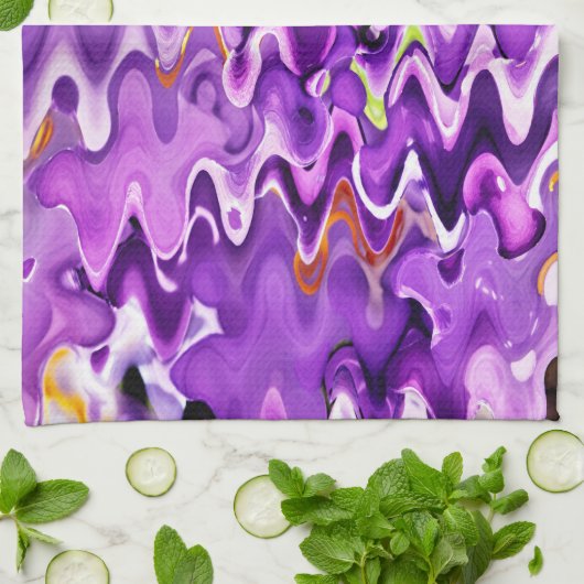 紫色の花 キッチンタオル (折り畳み)