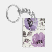 紫色の花 キーホルダー (正面左)