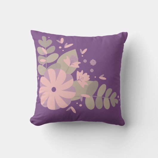 紫色の花 クッション (正面)