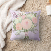 紫色の花 クッション (ブランケット)