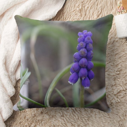 紫色の花 クッション (ブランケット)