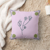 紫色の花 クッション (ブランケット)