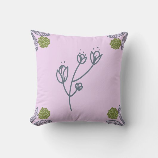 紫色の花 クッション (正面)