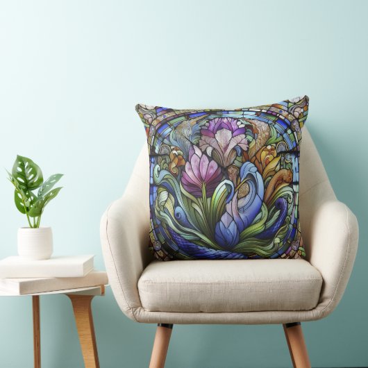 紫色の花 クッション (椅子)