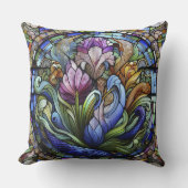 紫色の花 クッション (正面)
