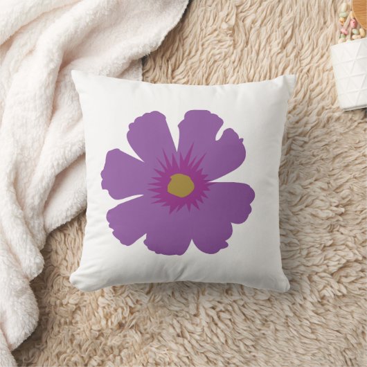 紫色の花 クッション (ブランケット)