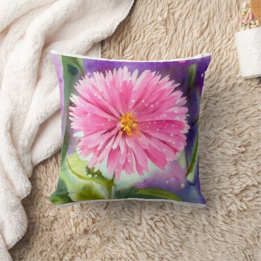 紫色の花 クッション (ブランケット)