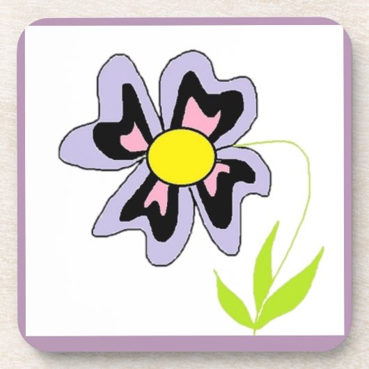 紫色の花 コースター (正面)