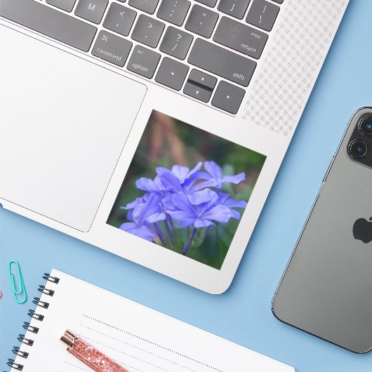 紫色の花 シール (ノートパソコンとiPhone)