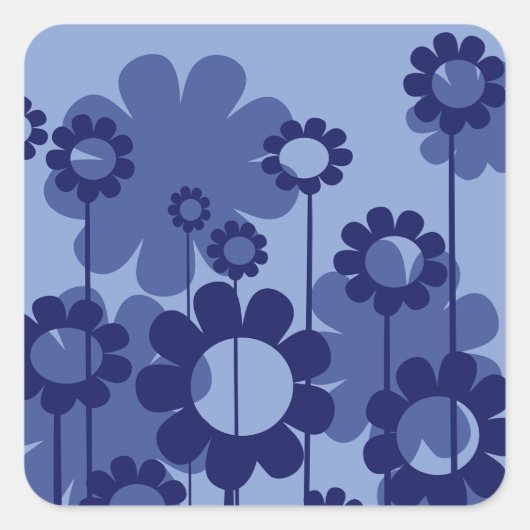 紫色の花 スクエアシール (正面)