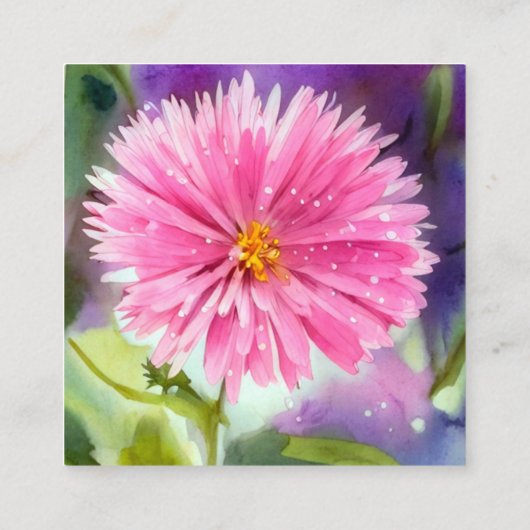 紫色の花 スクエア名刺 (裏面)