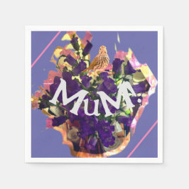 紫色の花 スタンダードカクテルナプキン