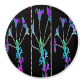 紫色の花 セラミックノブ