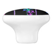 紫色の花 セラミックノブ (側面)