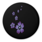 紫色の花 セラミックノブ (正面)