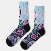 紫色の花 ソックス (左)