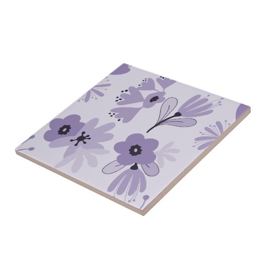 紫色の花 タイル (側面)