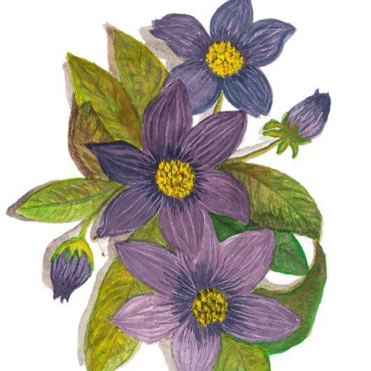 紫色の花 ツートーンマグカップ