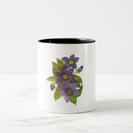 紫色の花 ツートーンマグカップ